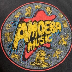 Vintage Original Ameoba music t shirt men’s large. Black/Black *USED